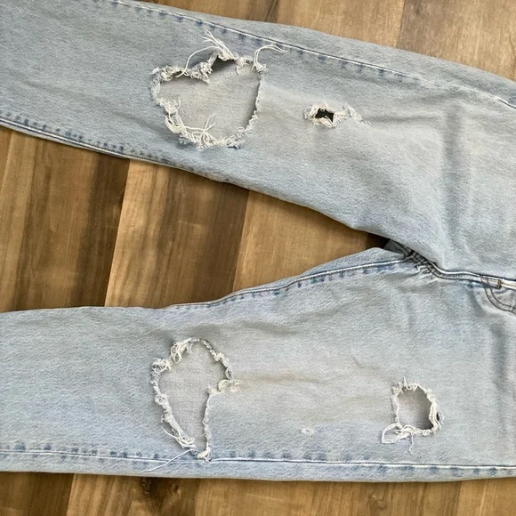 [Levi's] Wedgie Straight Distressed Button Fly Denim Jeans 29 - Picture 7 of 10